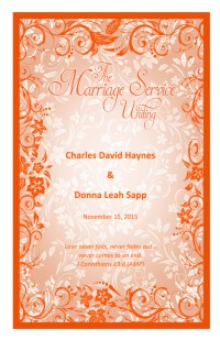 Wedding Program Cover Template 11D - Version 1